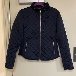 Zara navy blue lightweight puffer jacket.